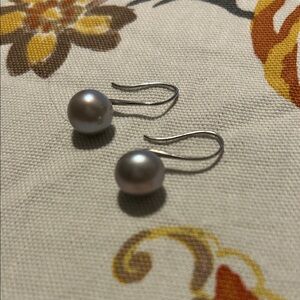 Elegant Silver Pearl Drop Earrings